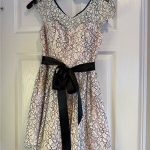 Masquerade Pink and Black Lace Dress